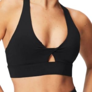 NWT Fabletics The Oasis Twist Medium Impact Sports Bra Black Sz XXS 0-2